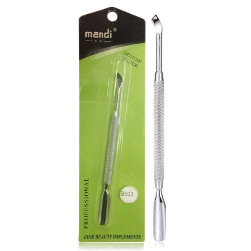 Mandi - Stainless Steel Metal Secure Grip Cuticle Pusher