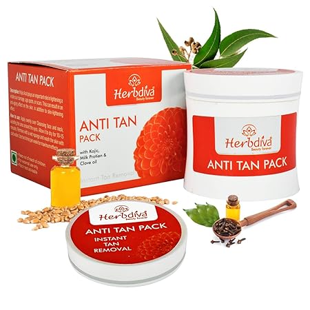 Herbdiva - Anti Tan Pack With Kojic Milk & Clove Oil - Pack Of 6 - 72 Gr