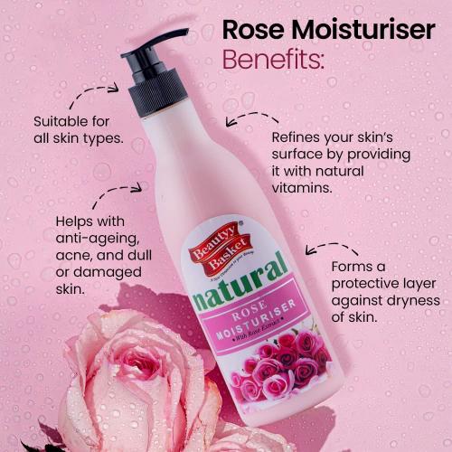 Beautyy Basket Natural Rolse Moisturiser 500 Ml