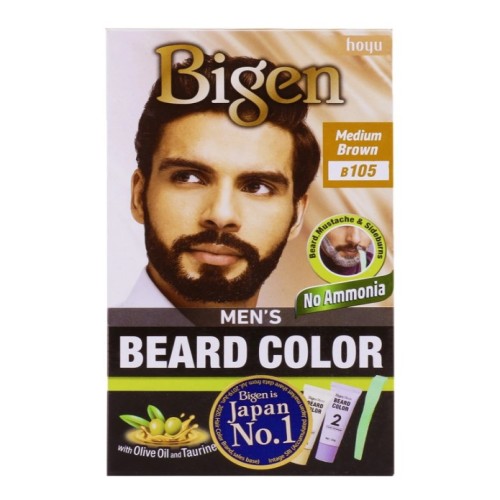 Bigen Mens Beard Color Medium Brown B105 Pack Of 1