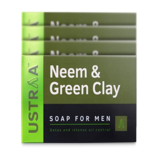 Ustraa Neem & Green Clay Soap Pack Of 4