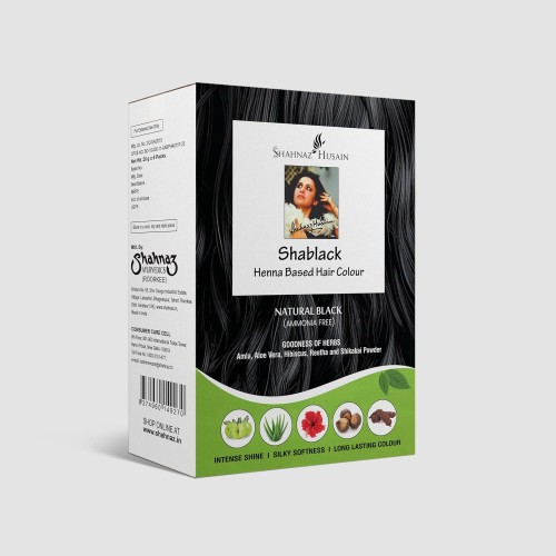 Shahnaz Husain Shablack Henna Based Hair Color Natural Black Ammonia Free 100 Gr