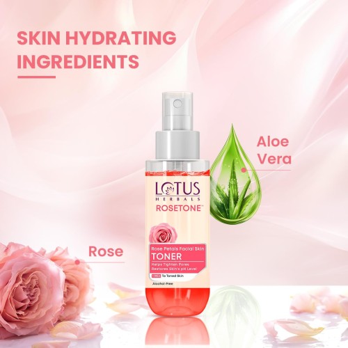  Lotus Herbals Rosetone Rose Petals Facial Skin Toner 100 ML