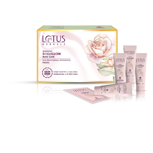 Lotus - Radiant Bridal Glow Rose Gold - 5 Steps Facial Kit - 410 Gr
