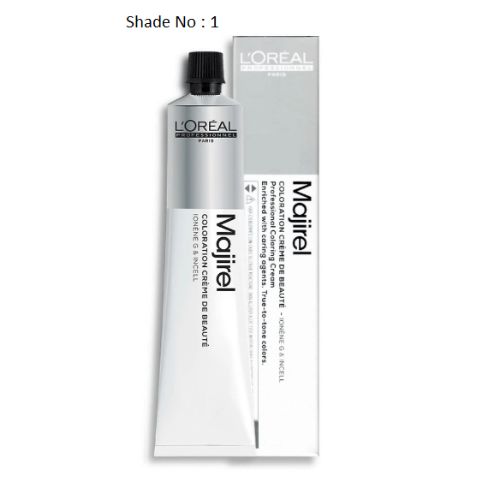 Loreal - Majirel 1 Black Colour Tube - 49.5 Gr