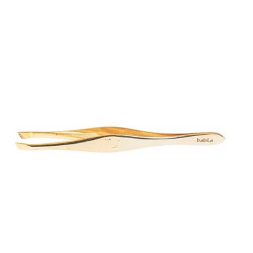 Babila - Tweezer Slant Tip Gold Plucker Tweezer