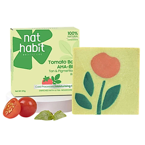 Nat Habit Tomato Basil Aha Bha Moisturising Soap 125 Gr